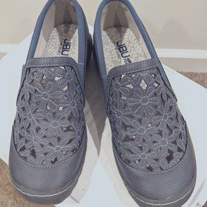 Brand New JBU by Jambu BLUE Wildflower Moc Oxford Flat, Size 7.5 US